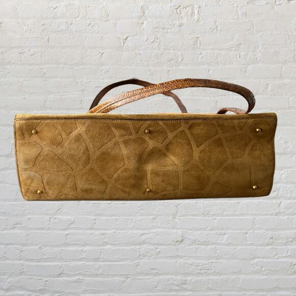Gianni Versace Borsa Crosta Suede,Python Strap Handbag – Vintage 80s–90s, Unused - Picture 4 of 12